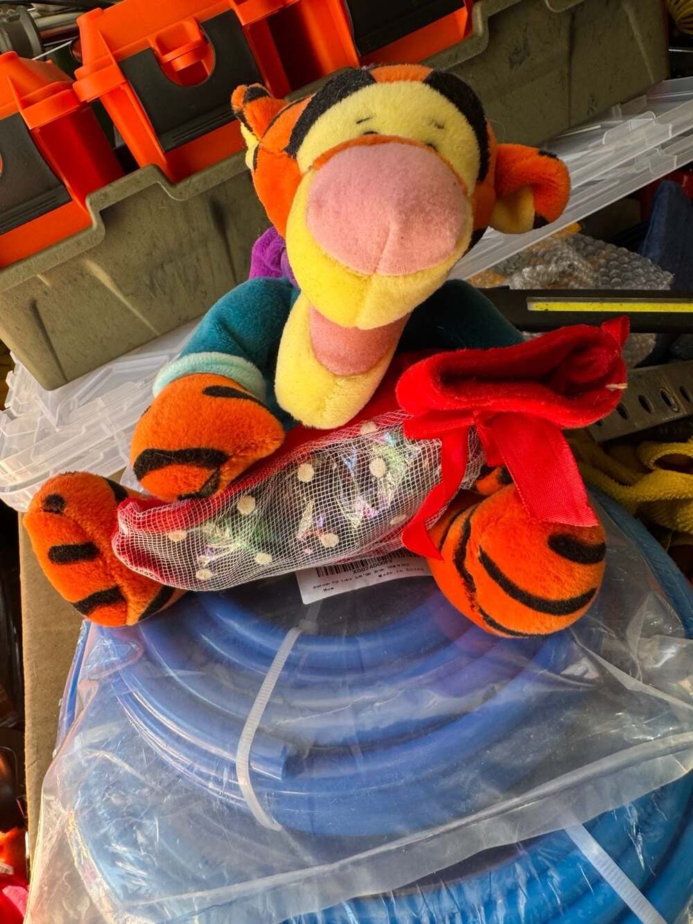 Vintage Disney Store Tigger Plush Holiday Christmas Stocking